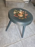 Schemel (Hocker) handbemalt 3-beinig massiv