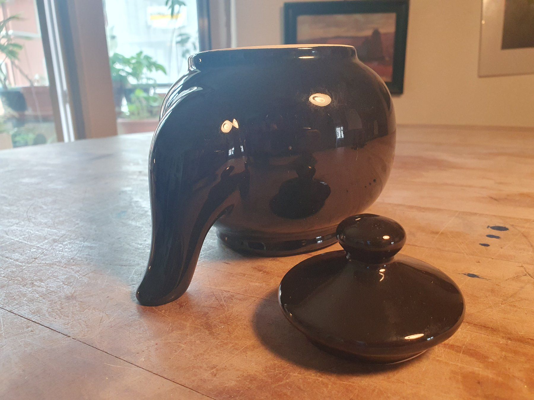 Teiere: Teekanne schwarz mit Blumenmuster – Usato da Zürich venduto da loosebone 5