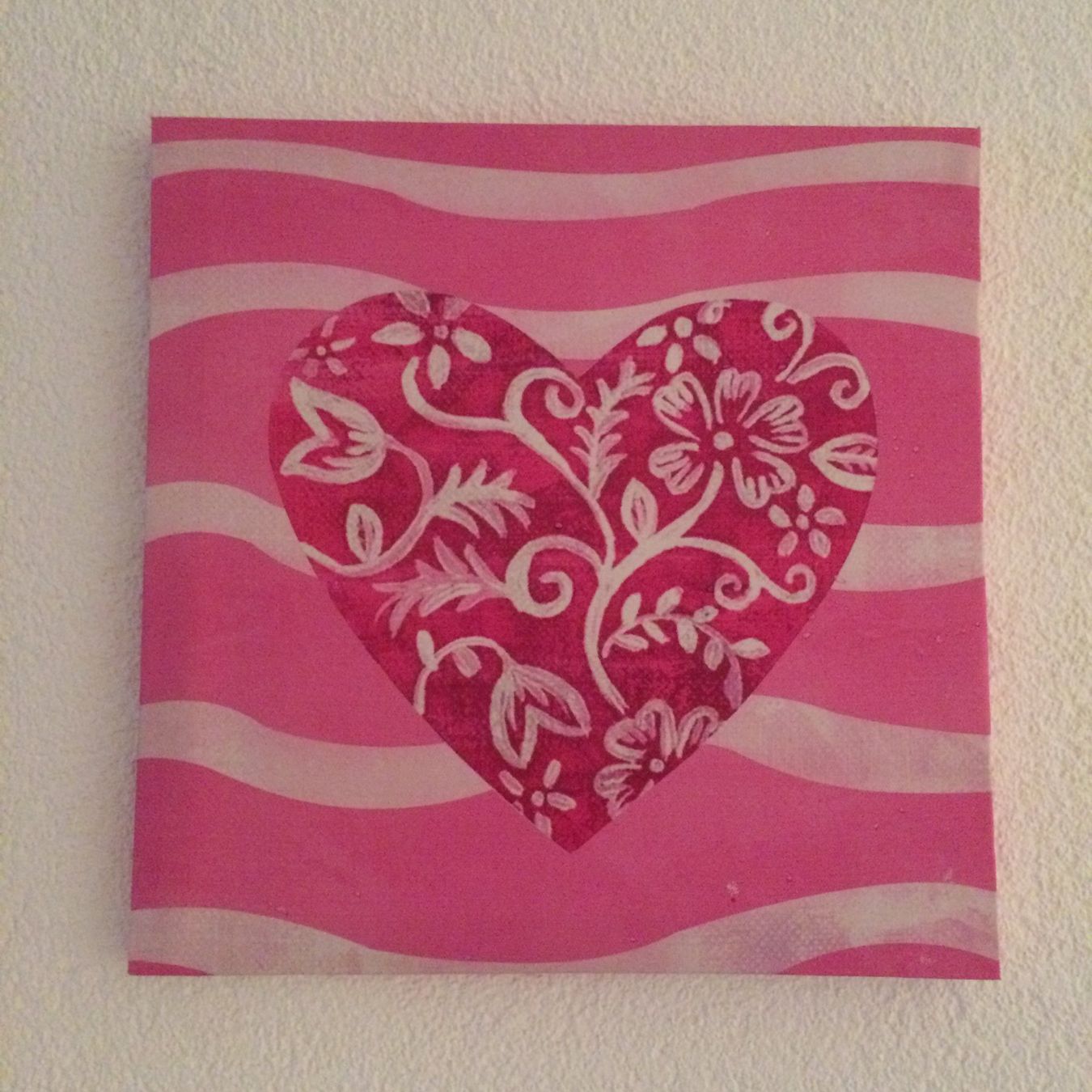 Poster & Bilder: Bild Herz mit Muster, Pink 28x28cm – Gebraucht aus St. Gallen von Miousch