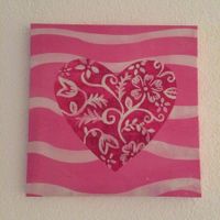 Bild Herz mit Muster, Pink 28x28cm
