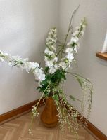 Blumenvase aus Ton, mit Sand und K.Blumen gefüllt 42 x 20 cm