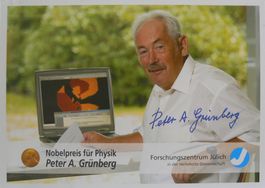 Peter A. Grünberg (1939-2018) Nobelpreisträger - Autogramm