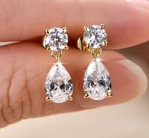 Boucles d'oreille argent avec diamants de moissanite de 3 ct