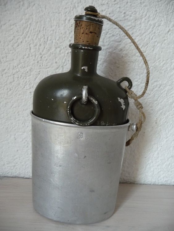 Ancienne Gourde Alu Vintage – Camping, Pique-nique, Randonnée – Sans Marque