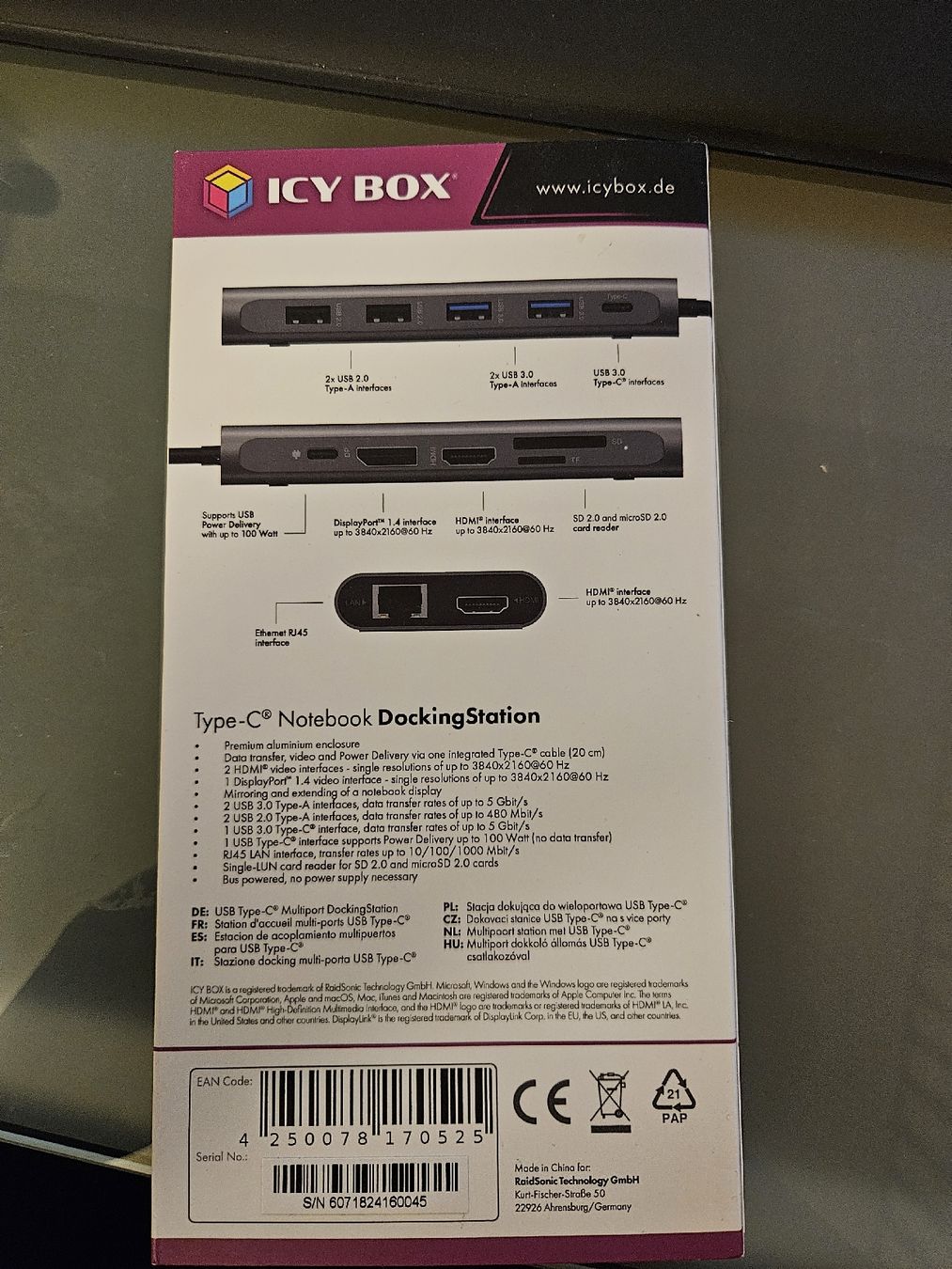 Docking station: ICY BOX - Type-C Notebook DockingStation - neu! – Nuovo (secondo la descrizione) da St. Gallen venduto da ram_87p7 1