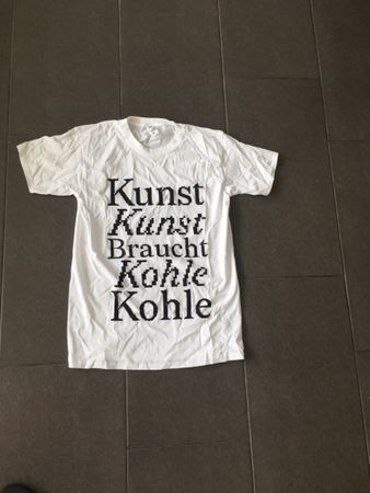 Weisses Kunst T-Shirt mit Spruch Grösse S