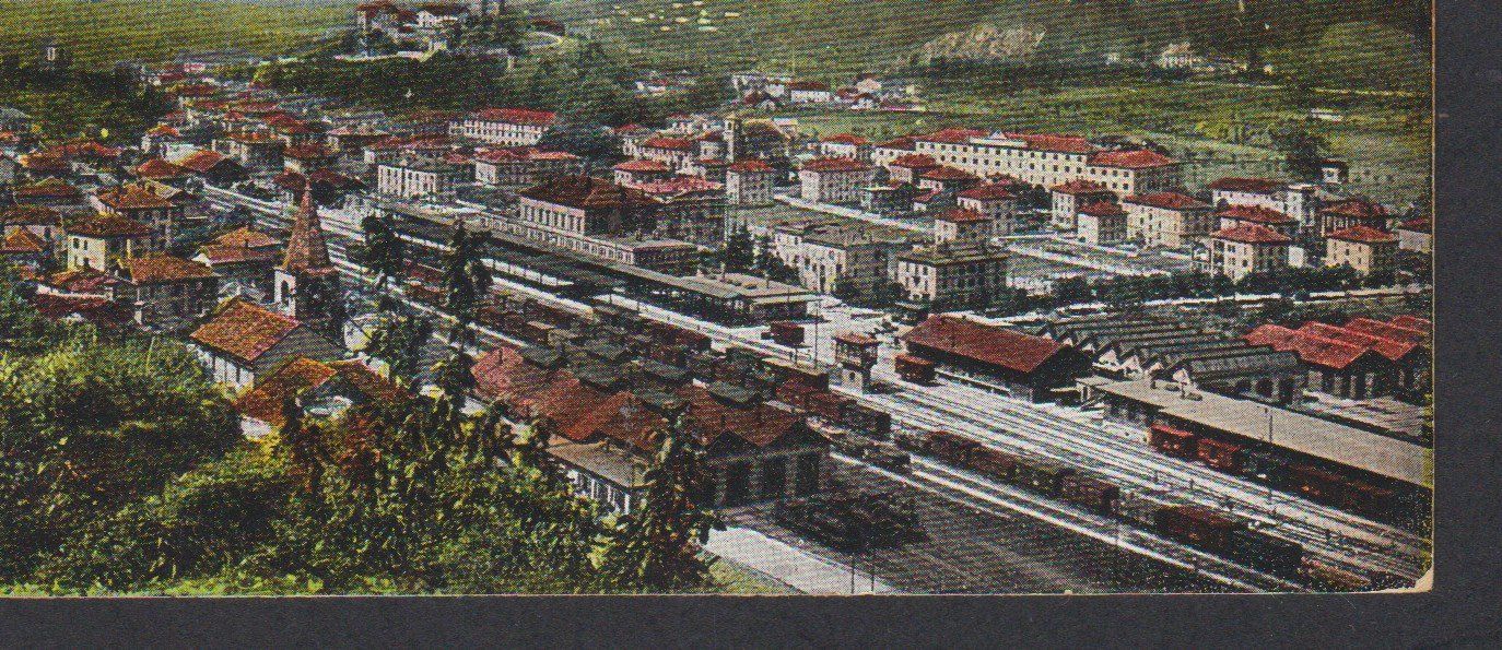 Cartoline postali: Bellinzona  TI  Bahnhofquartier   -  alte Ansichtskarte 1911 – Usato da Vitznau venduto da Ropaku 1