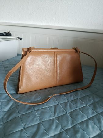 Pochette femme cuir camel vintage