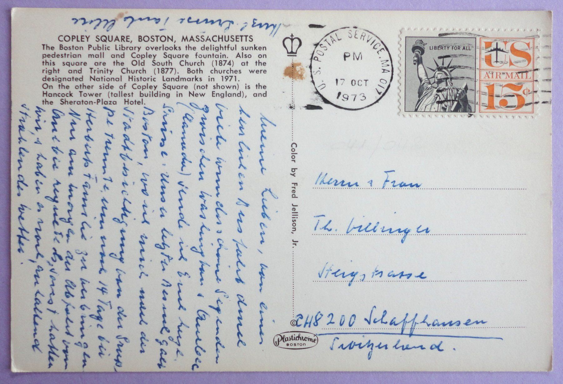 Cartes postales: Coplay Square, Boston, Massachusetts – Défectueux à Fétigny par Billy2miny 1