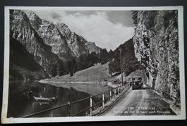 Klönthal  mit See, Ansichtskarte  gelaufen nach Zürich