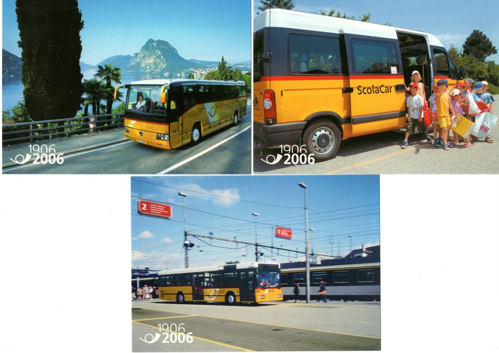 2006 FDC Bildpostkarten 100 Jahre PostAuto Schweiz LP (Gebraucht) in
