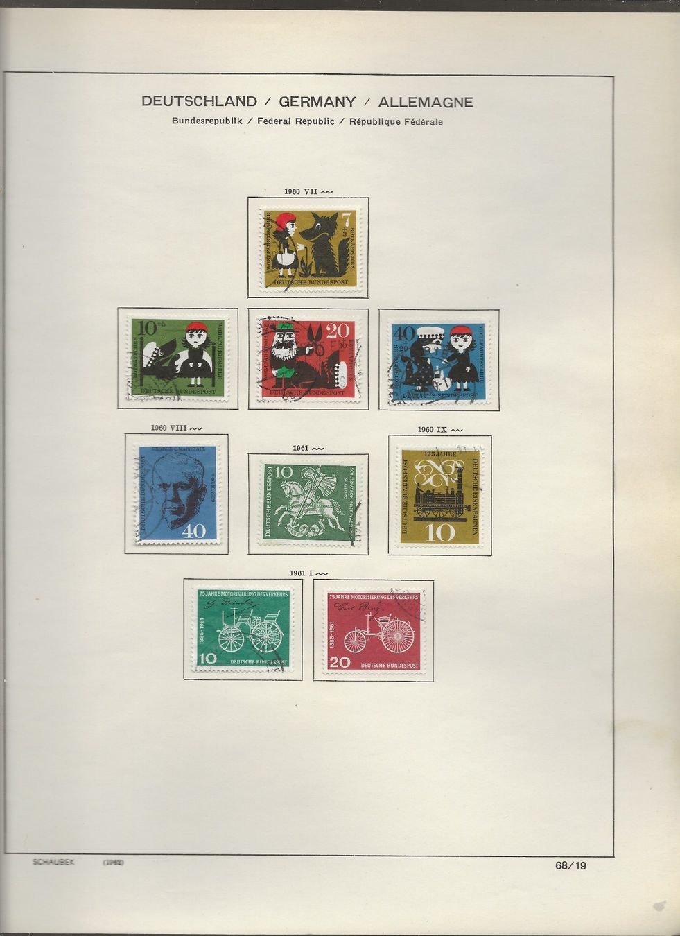 Alle Briefmarken: Marken Deutschland BRD 1959 bis 1962 – Gebraucht aus Au ZH von xelagreb01 5