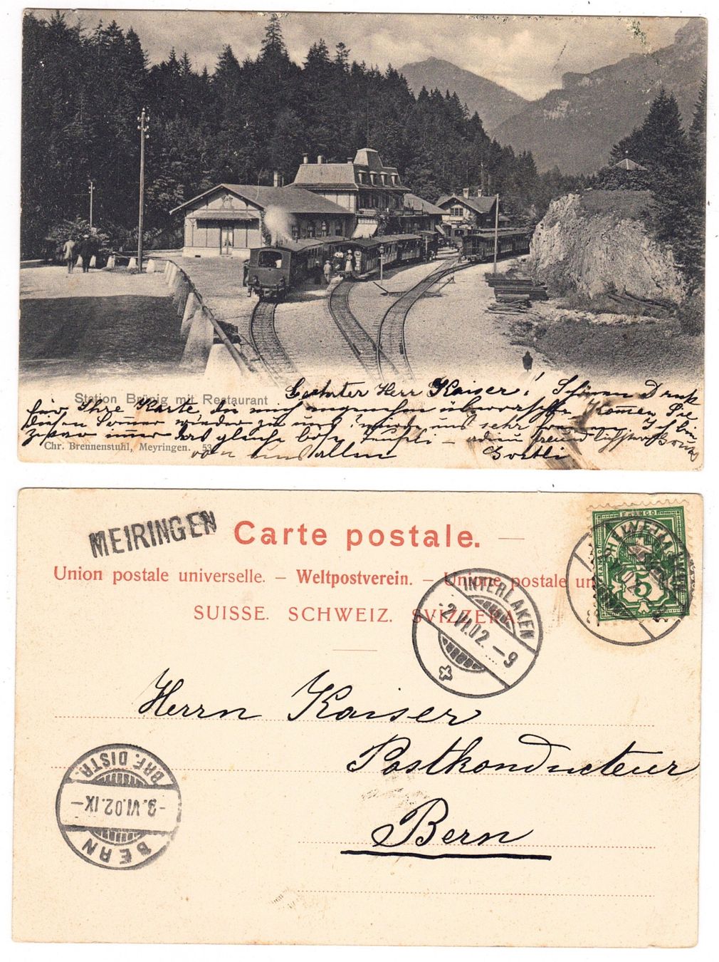 Cartoline postali: Station Brünig mit Restaurant – Usato da La Tour-de-Peilz venduto da amjust