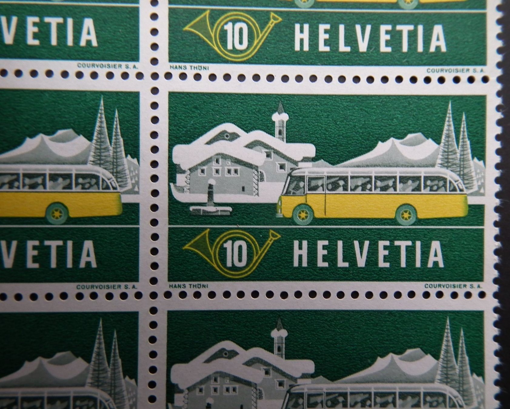 Tutti i francobolli: 1953 Alpenpost Teilbogen mit Abart/Plattenfehler – Usato da Kriens venduto da WULLU99 2
