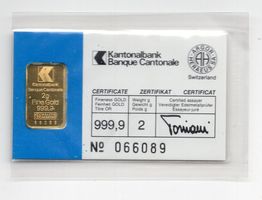 (236) Goldbarren 2 g, KB NR 004444