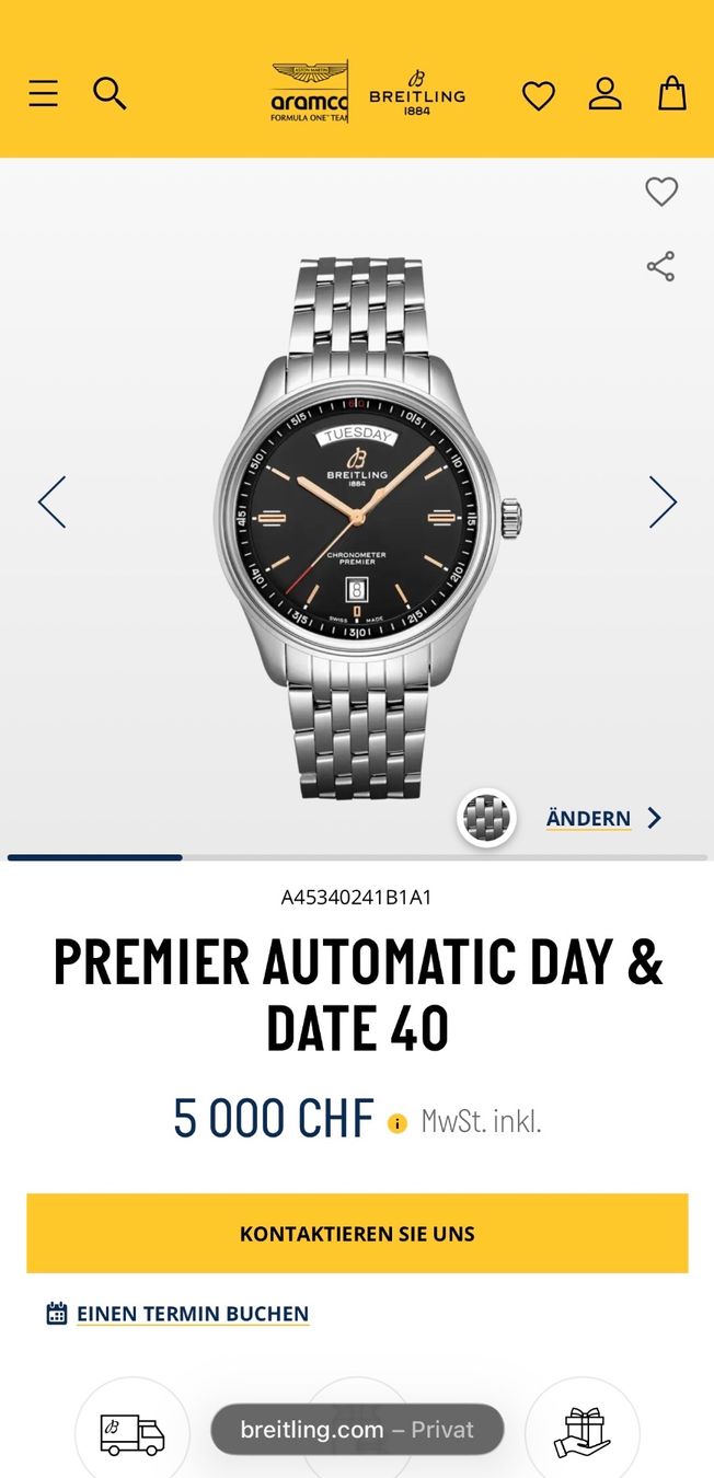 Breitling Uhren: BREITLING Premier Day Date Automatic 40 Fullset – Gebraucht aus Birsfelden von Mynos 3
