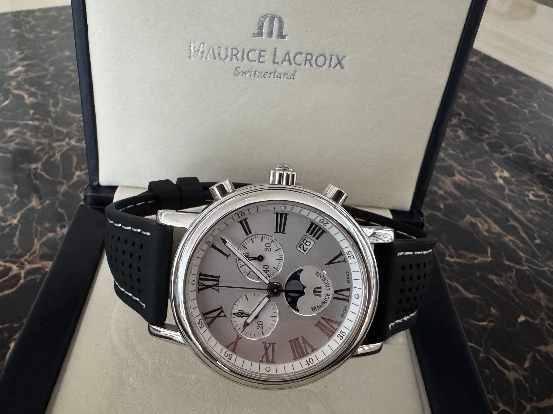 Maurice Lacroix Orologi: Maurice Lacroix Chronograph mit Mondphase – Usato da Regensdorf venduto da Oriol 7