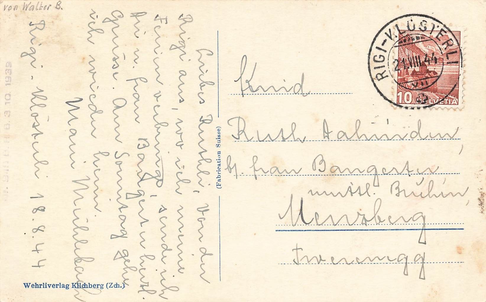 Cartoline postali: Rigi Klösterli (SZ) Hotelpanorama – Usato da Biasca venduto da Blenio71 1