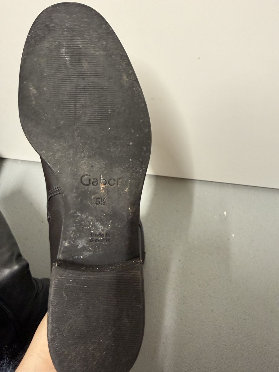 Gabor Damenschuhe: Gabor Lederstiefel, Gr. 38, Schwarz – Gebraucht aus Perlen von b.b10 5