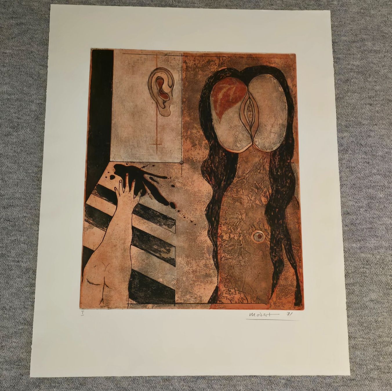 Grafiken & Lithographien: Christoph Modest - Farbradierung, handsigniert 1971 – Gebraucht aus Reinach BL von Pendling 4