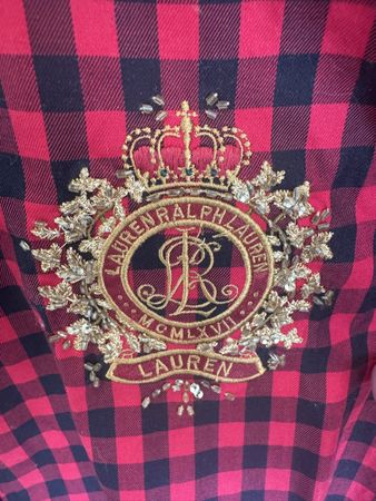 Bluse Ralph Lauren rot XS goldenes Logo neuwertig