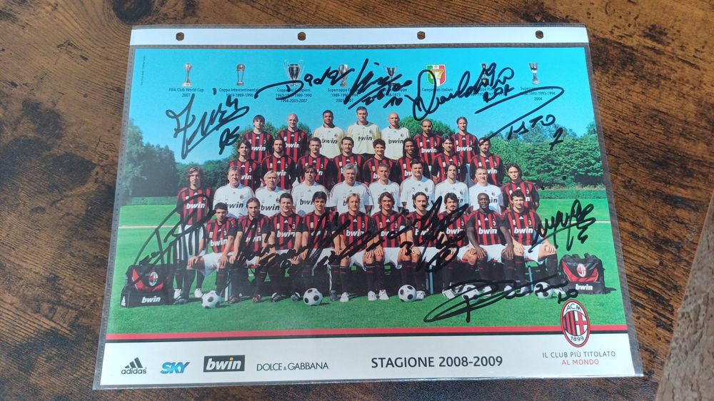 ALESSANDRO NESTA HAND SIGNED FRAMED PHOTO DISPLAY - AC MILAN