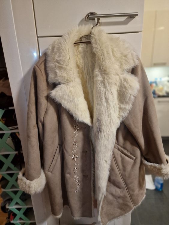 Manteau En Peau Lainée Retournée Kap Horn Taille 52 (XXL) Marron - Occasion Excellent état, Mi-long