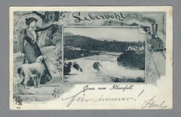 RHEINFALL MIT DAMPFLOKOMOTIVE, *