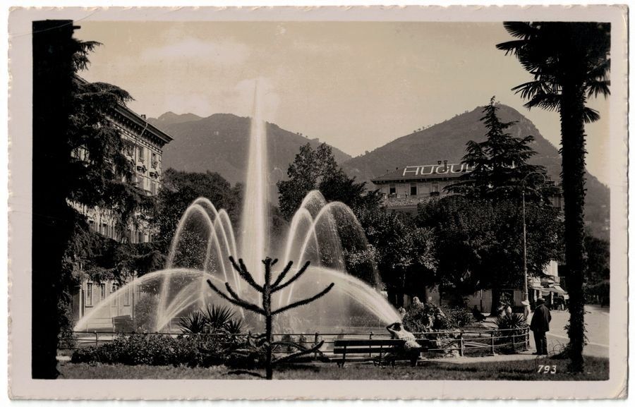 Cartoline postali: Lugano, giardini pubblici, circolata 1937 – Usato da Frauenfeld venduto da POML