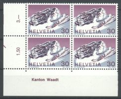 1971, Sondermarke Schweizer Alpen, Viererblöcke **