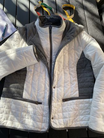 Gesteppte Jacke Damen weiss/grau Gr. 42