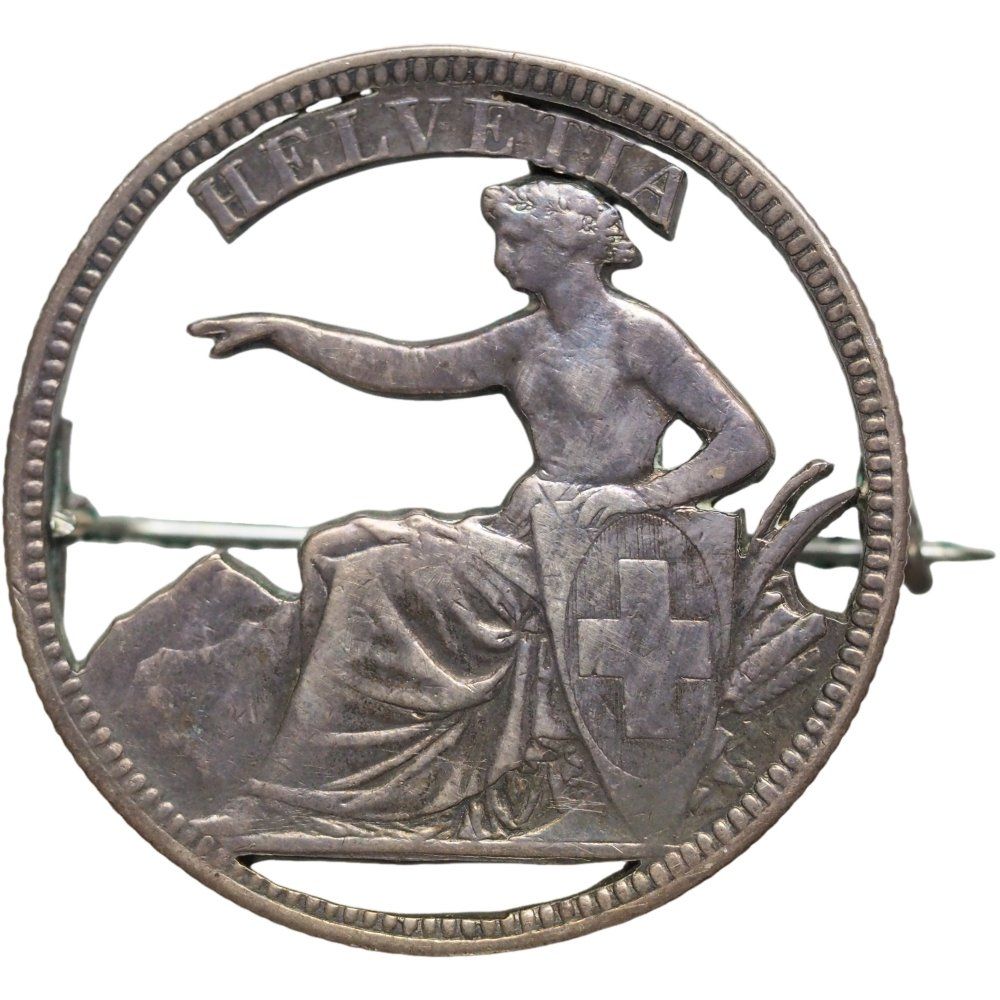 Alle Münzen: Schweiz 5 Franken 1874 Duchbrochen – Gebraucht aus Liestal von fibonaccis