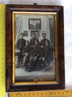 Kleiner antiker Rahmen Berliner Leiste mit Militär Photo
