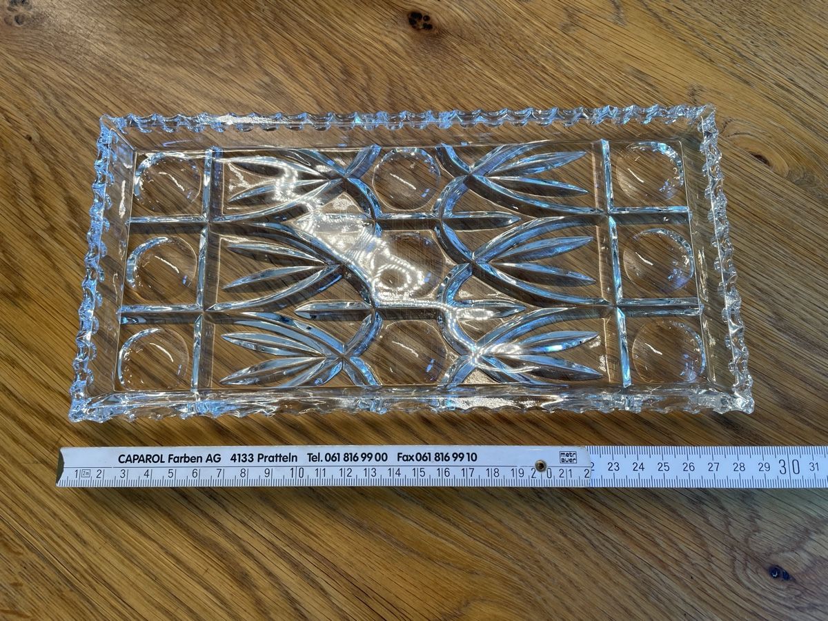 Servierplatten: Kuchenplatte Bleikristall – Gebraucht aus Niederbüren von poschti