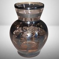 Edle Vintage Vase Rauchglas Silber-Overlay ✨ Cool & Antik 🏺