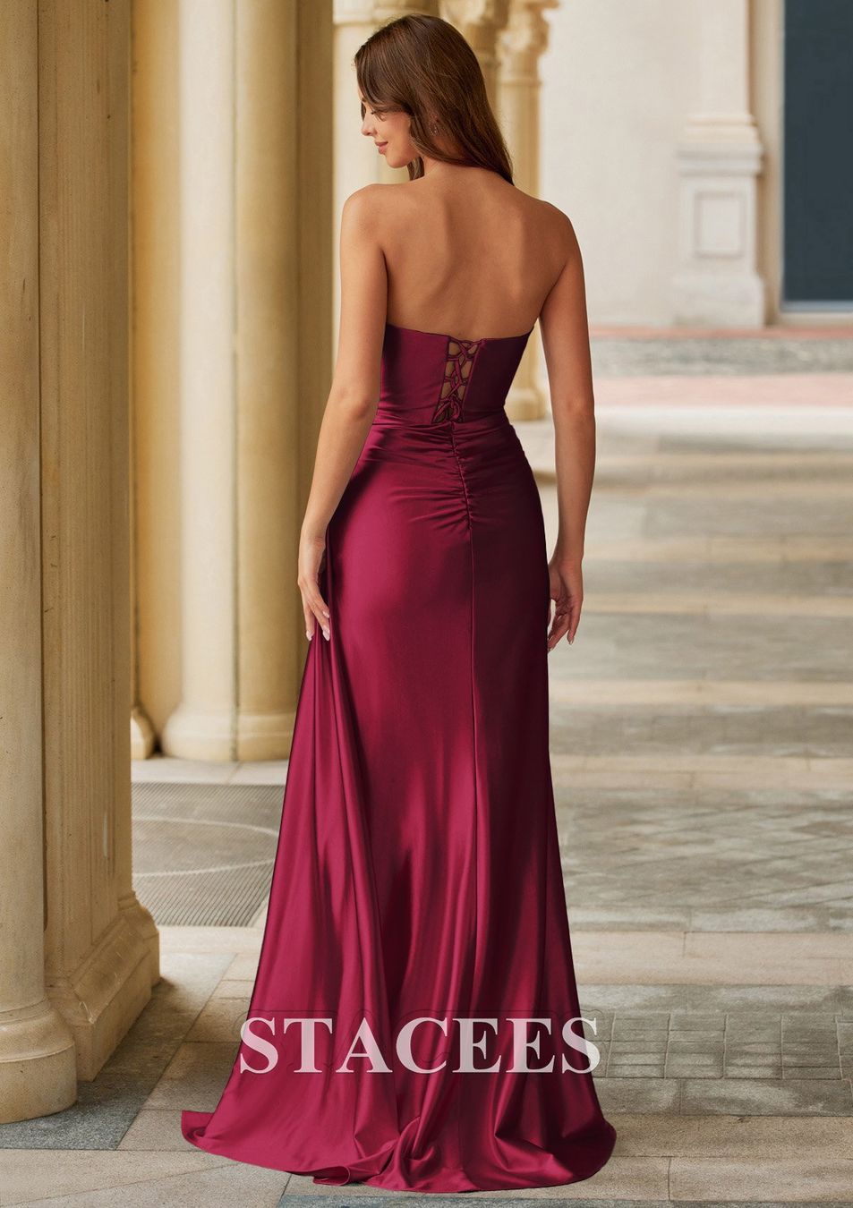 Vestiti: Robe de gala Stacees - Galakleid bordeaux 34 – Nuovo e nell'imballaggio originale da Valeyres-sous-Rances venduto da Tinuu0 1