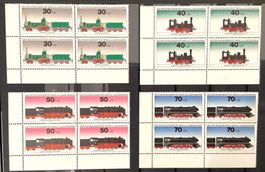 1975 Lokomotiven Schillinger Viererblöcke Satz -Mi- 488-91