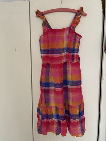 Kleid rot orange kariert Friboo Grösse 134/140 