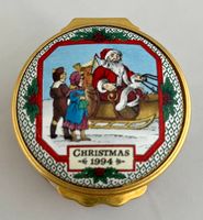 Halcyon Days Enamels, handbemaltes Weihnachtsdöschen, 1994