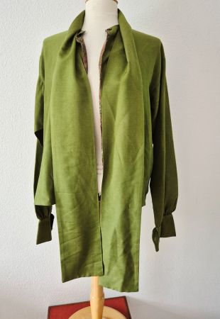 UNIKAT M 38 OLIV BLUSE TUNIKA JÄCKLI + TUCH SEIDE , SET TOP