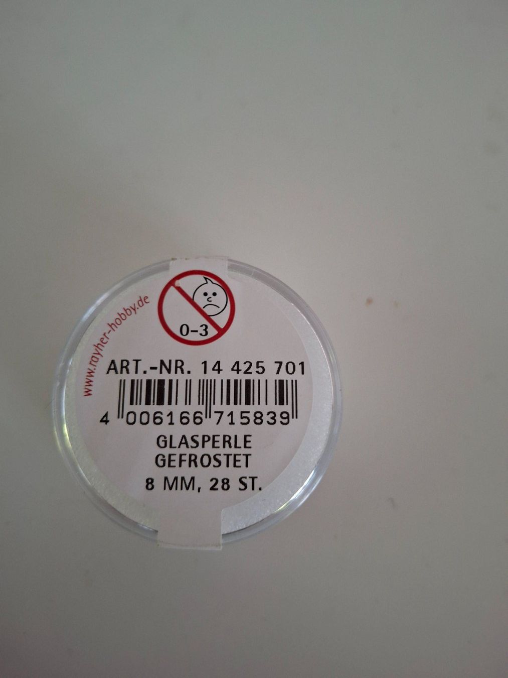 Perlen (unechte): Glasperlen gefrostet 8 mm 28 Stk. neu – Neu und originalverpackt aus Walterswil SO von Jerry_maus 1