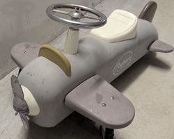Baghera Vintage Kinder-Flugzeug zum Treten, Metall, Retro