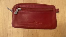 Münzbörse Leder rot MOON Swiss Design guter Zustand