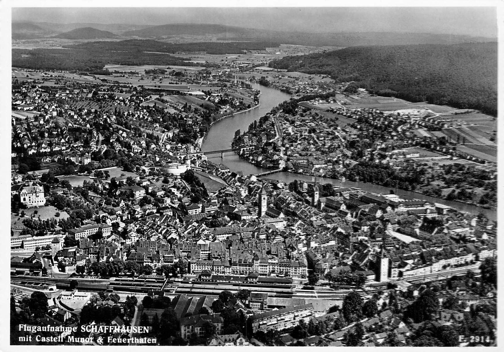 Cartoline postali: - Flugaufnahme Schaffhausen – Usato da Reichenburg venduto da Pipo-67