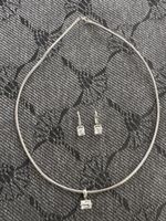 Schmuckset Silber 925 Collier mit Anhänger Ohrringe Zirkonia