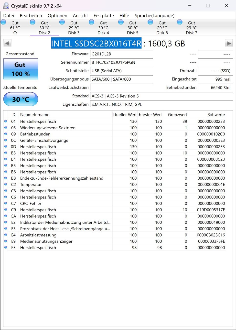 Intel Harddisks: 1.6TB Intel Enterprise Extra Durable SATA SSD DC S3610 Serie – Gebraucht aus St. Gallen von the_2vhr 8
