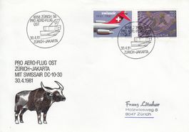 30.4.1981 Pro Aero Flug Ost  Zürich Jakarta Swissair DC10-30