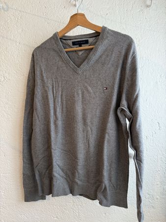 Tommy Hilfiger Pullover V-Ausschnitt grau Grösse L
