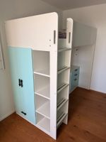 SMÅSTAD - Hochbett, Pult, Schreibtisch,  weiss/hellgrün