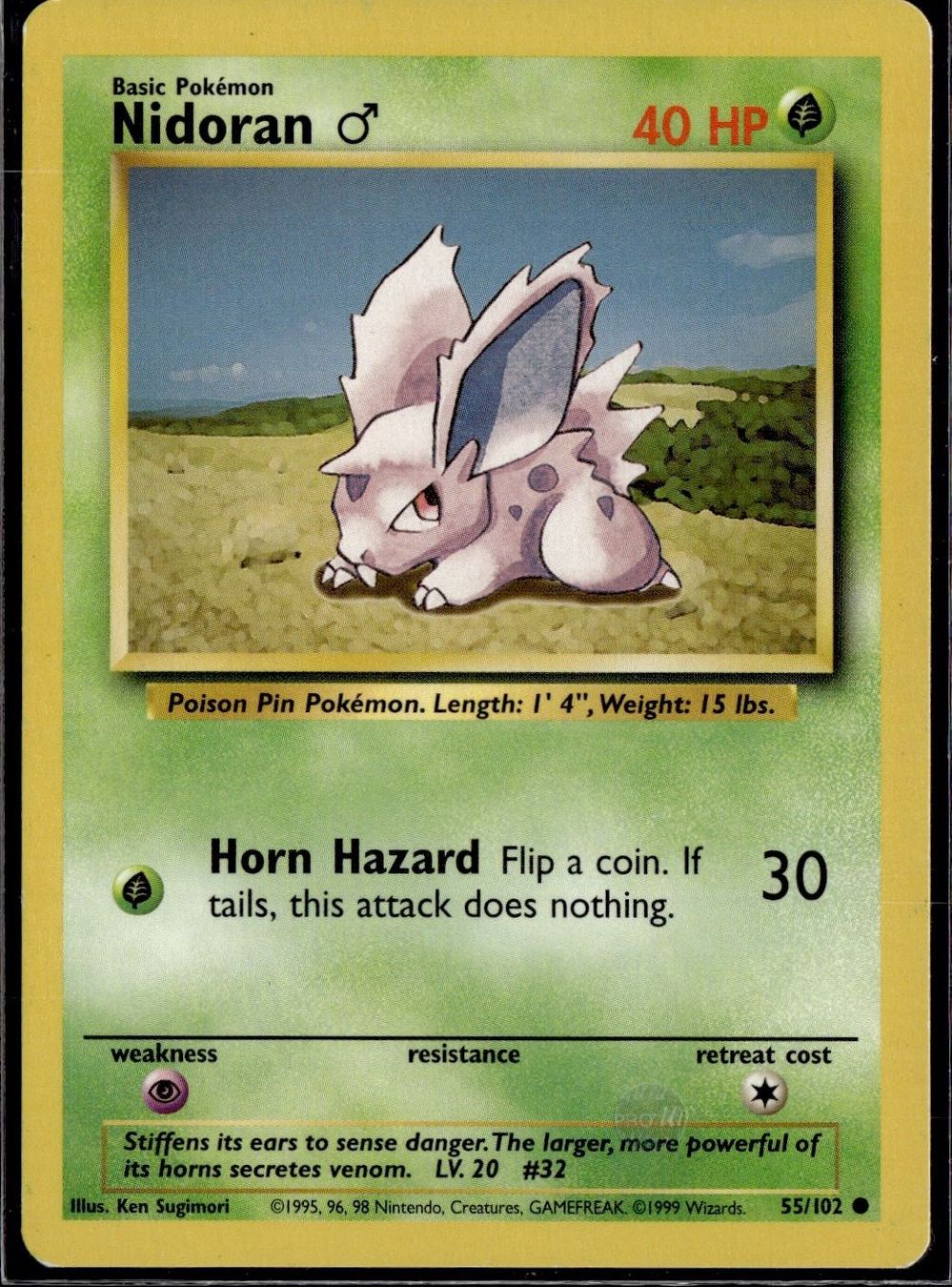 Pokémon Carte collezionabili: Nidoran 55/102 Base Set – Usato da Zürich venduto da pokemon_cards